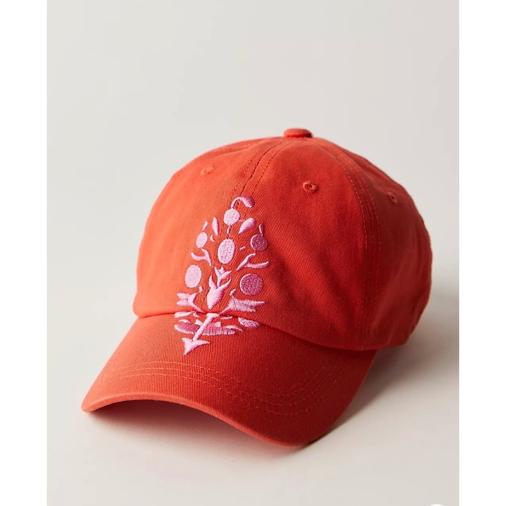 Free People FP Movement Big Buti Baseball Cap Flame Morning Glory Orange Pink